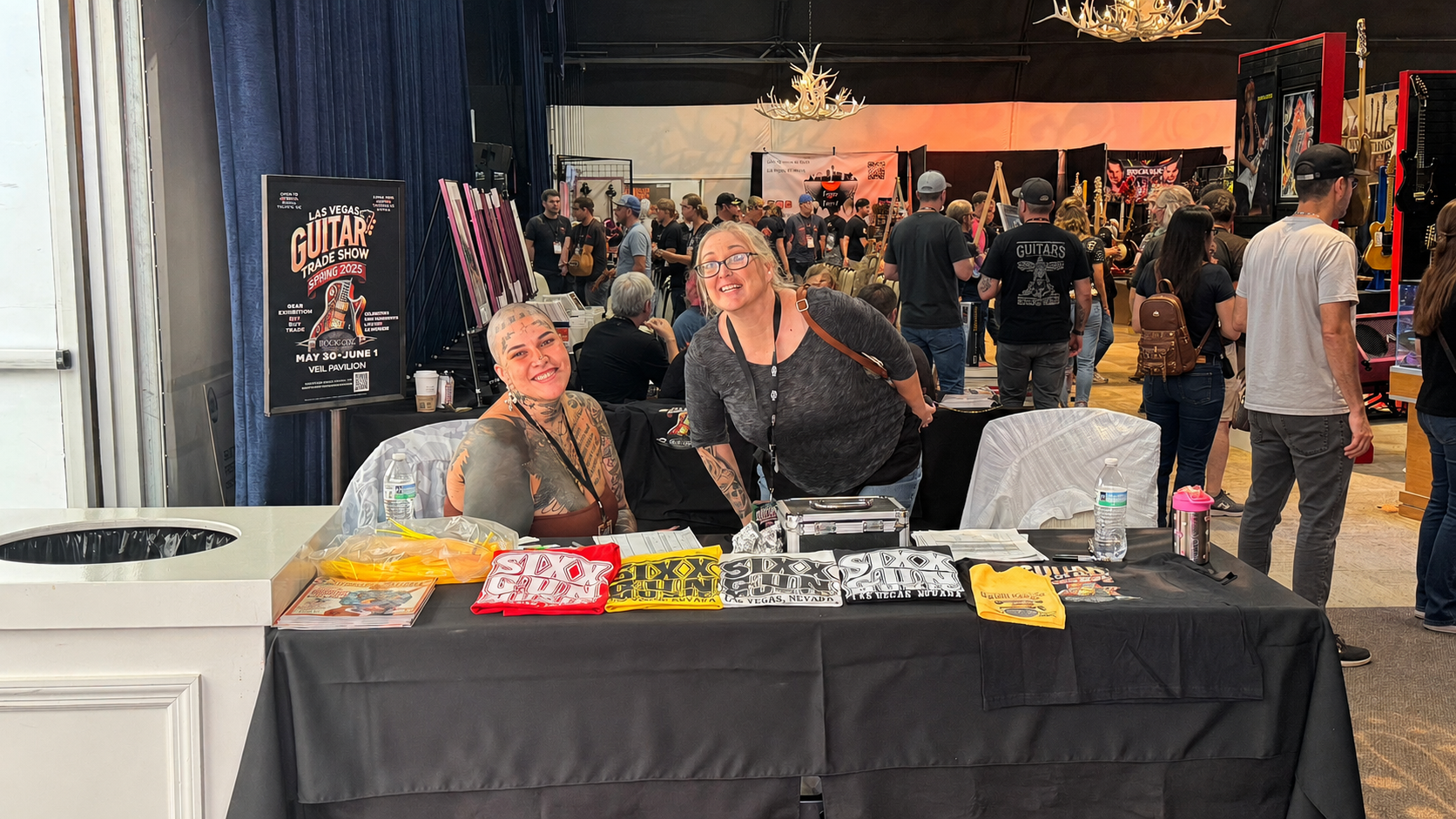 Sixx Gun Music merch booth at LVGTS Spring 2025 in the Veil Pavilion